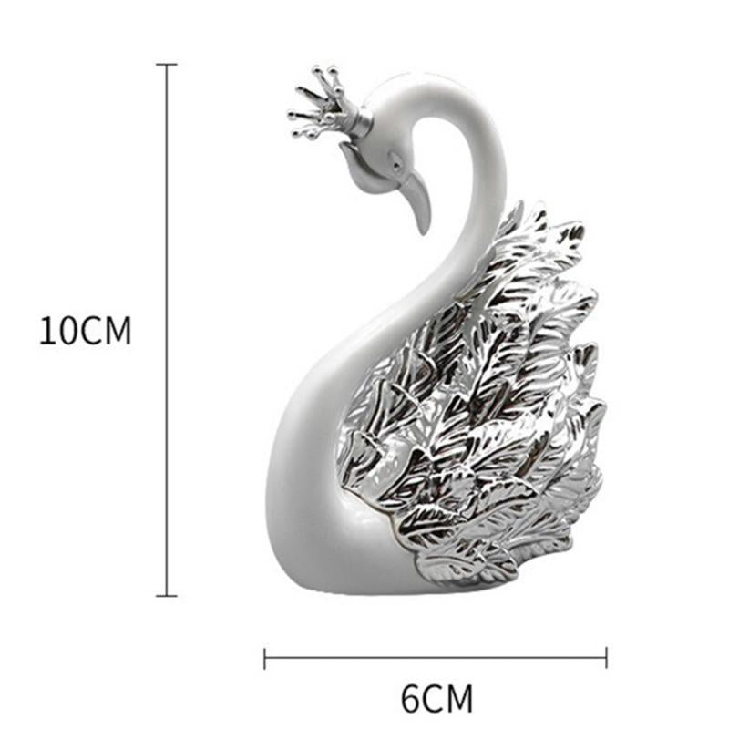 Mini Swan Couple Model Figurine Collectibles Car Interior Wedding Cake Decoration Wedding Gift for Guest Home Accessories