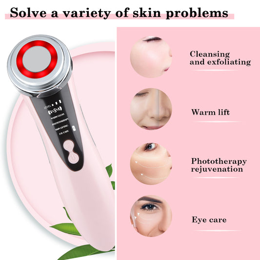 EMS Facial Massager LED Light therapy Sonic Ion Vibration Skin Tightening Face Lifting Anti Wrinkle Beauty Device Skin Care Tool