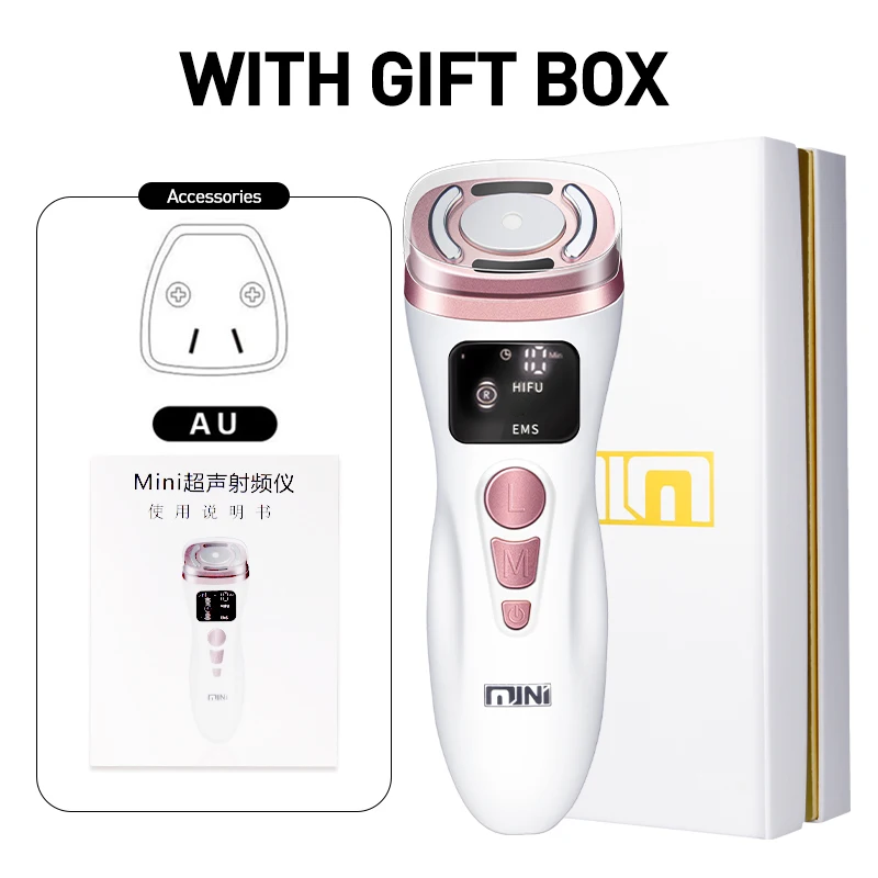 New mini HIFU ultrasonic machine EMS micro current facial beauty instrument firming skin care anti-wrinkle tool