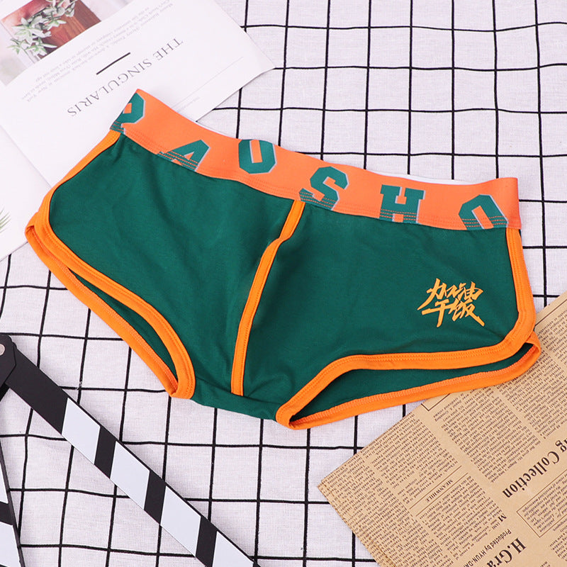 Cotton Youth Boxer Shorts Comfortable Breathable Underwear Men Personalized Lingerie Color Matching Large Male Fashoin Underpant