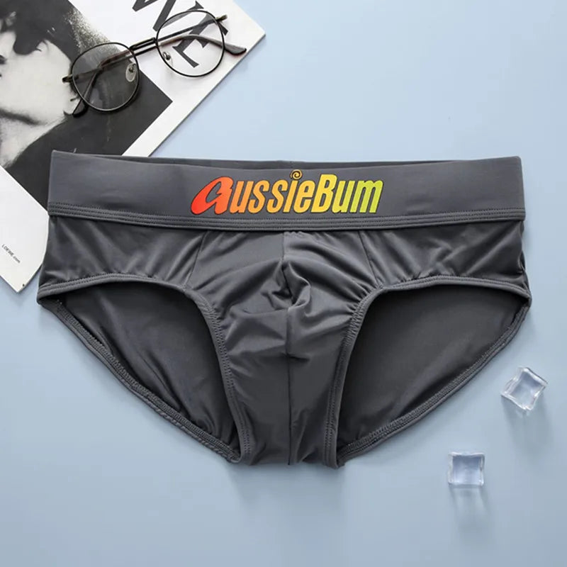 Aussiebum men's briefs milk silk low waist elastic color belt comfortable U convex bag