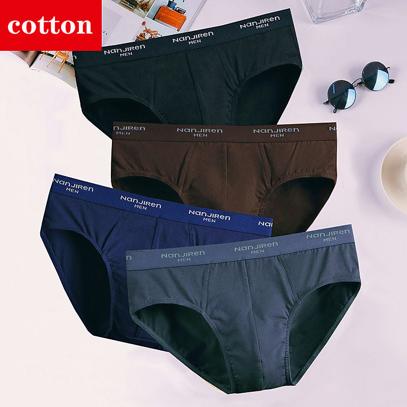 4Pcs/Lot Men's Briefs Sexy Underwear Men Cotton Underpants Comfortable Print Panties Male Lingerie Breathable Cuecas