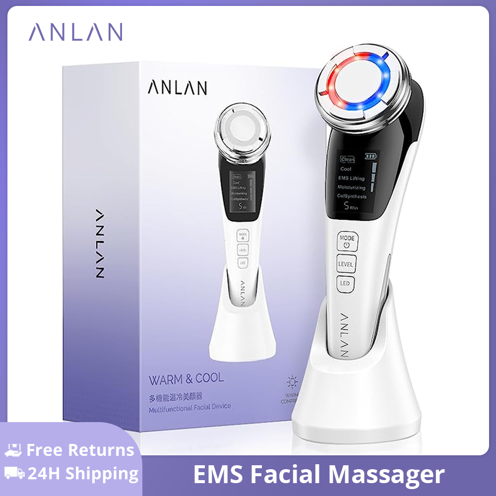 ANLAN EMS Facial Massager Face Lifting Deep Cleaning LED Light Skincare Skin Tighten Hot Cool Compress Skin Care Beauty Device