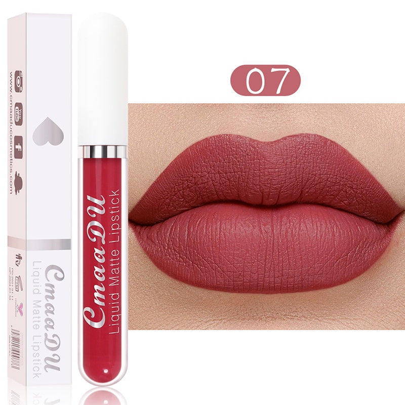 Sexy Long Lasting Velvet Matte Lip Gloss Liquid Lipstick Lip Makeup Women Beauty Red Nonstick Cup Waterproof Lip Gloss