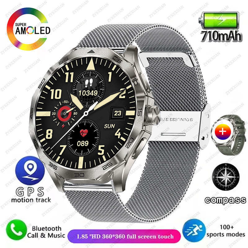 Outdoor Sport GPS Trajectory Smart Watch 1.85" HD Screen 710mAh Waterproof Watches Bluetooth Call Smartwatch Men For Android IOS