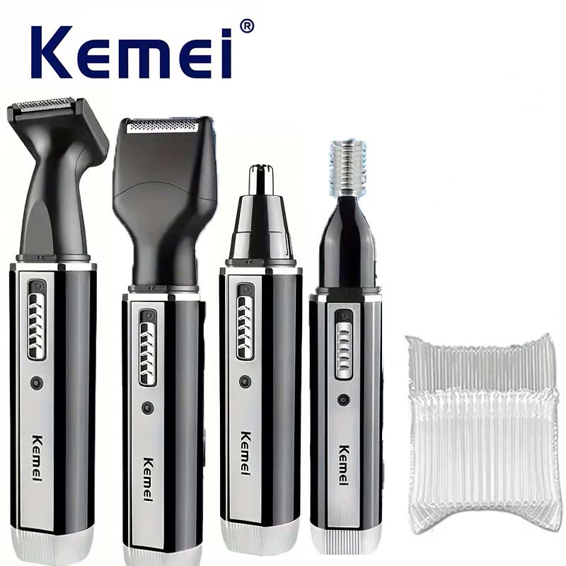 Kemei KM-66304-in-1 Professional Electric Rechargeable Nose & Ear Hair Trimmer Shaver for Men's Personal Care Tools