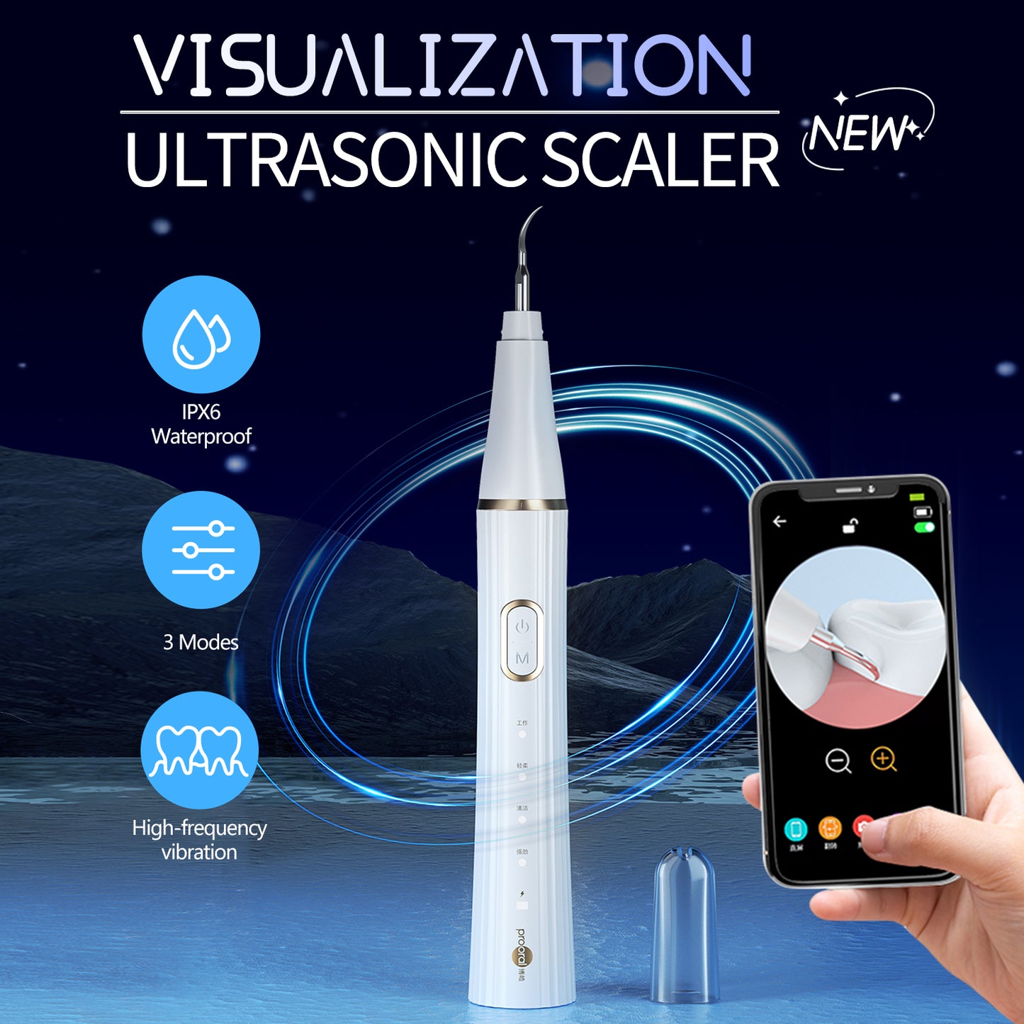 Ultrasonic Dental Scaler For Teeth Tartar Stain Calculus Remover Electric Sonic Teeth Plaque Cleaner Personal Care Appliances