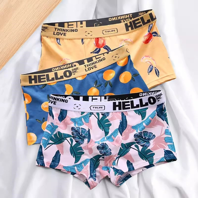 Men Underwear Boxer Shorts Men's Panties Cotton Boxer Men Cartoon Fruit Underpants Breathable Comfortable Moisture Male Boxers