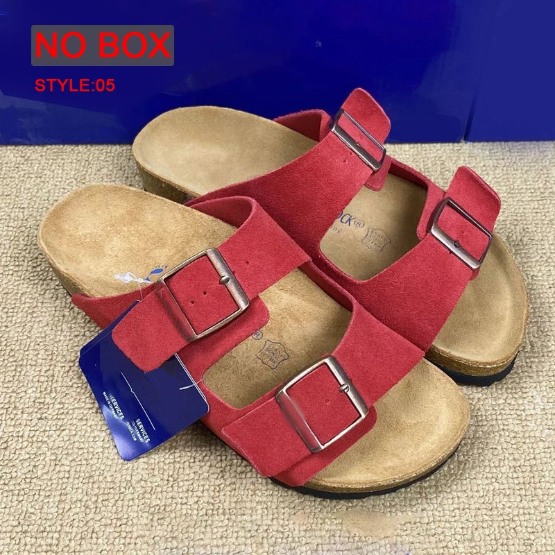 Spring Summer Soft Footbed Suede Birken Sandals Women And Men Fashion Wear outside Couples Wear Cork Slippers Retro Clogs Shoes