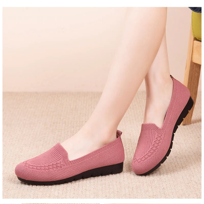 Casual Women's Shoes Summer Mesh Breathable Flat Ladies Comfort Light Sneaker Socks Women Slip on Loafers Zapatillas Muje