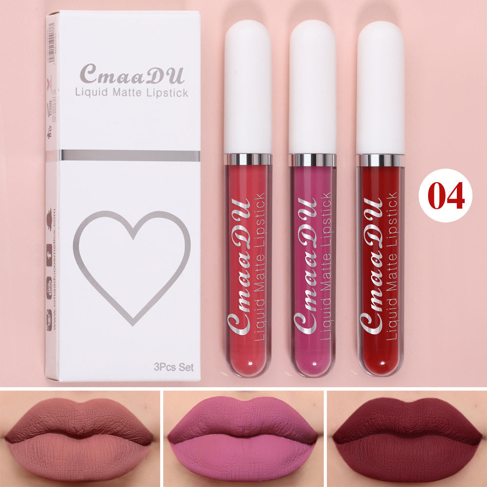 Sexy Long Lasting Velvet Matte Lip Gloss Liquid Lipstick Lip Makeup Women Beauty Red Nonstick Cup Waterproof Lip Gloss