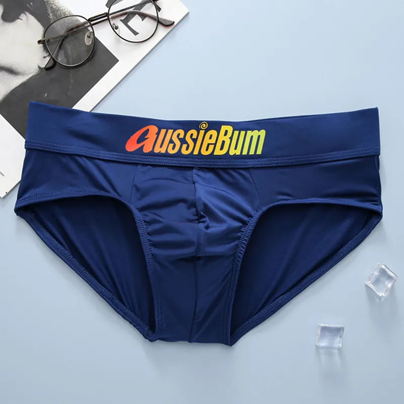 Aussiebum men's briefs milk silk low waist elastic color belt comfortable U convex bag