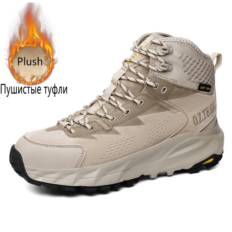 O.Z.TESHI Hiking Boots Men Cow Leather Formen Outdoor Sport Snow Shoes Climbing Mountain Hunting Walking Sneakers trekking shoes