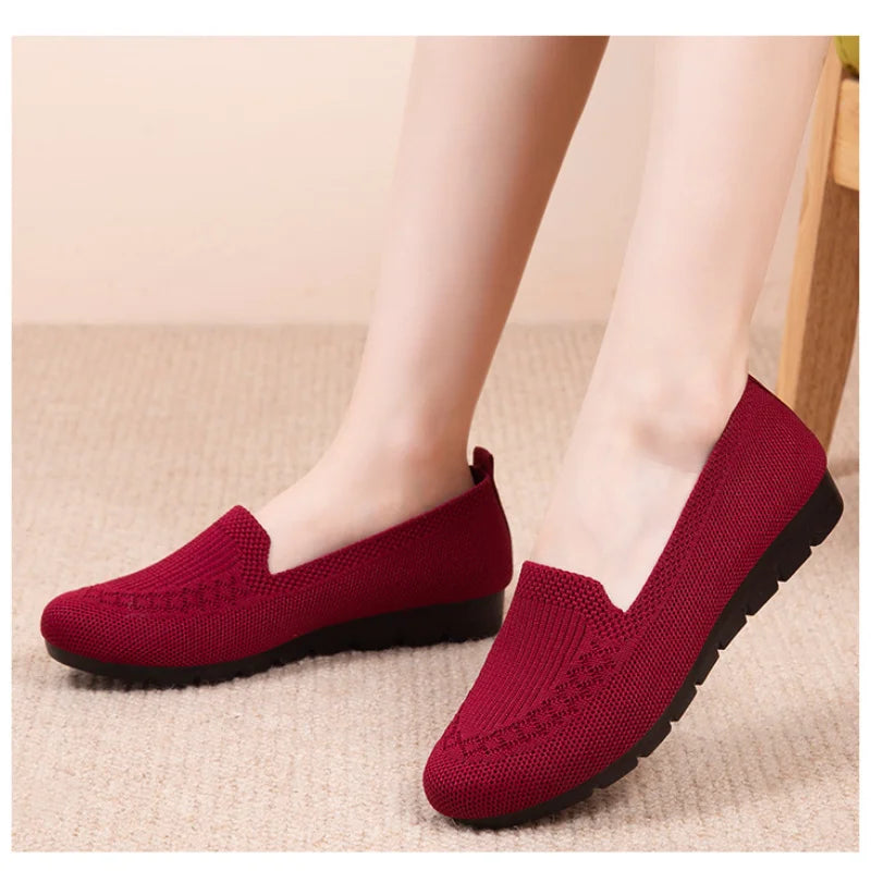 Casual Women's Shoes Summer Mesh Breathable Flat Ladies Comfort Light Sneaker Socks Women Slip on Loafers Zapatillas Muje