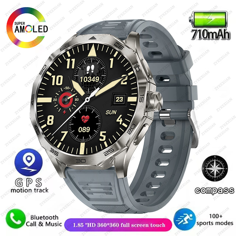 Outdoor Sport GPS Trajectory Smart Watch 1.85" HD Screen 710mAh Waterproof Watches Bluetooth Call Smartwatch Men For Android IOS