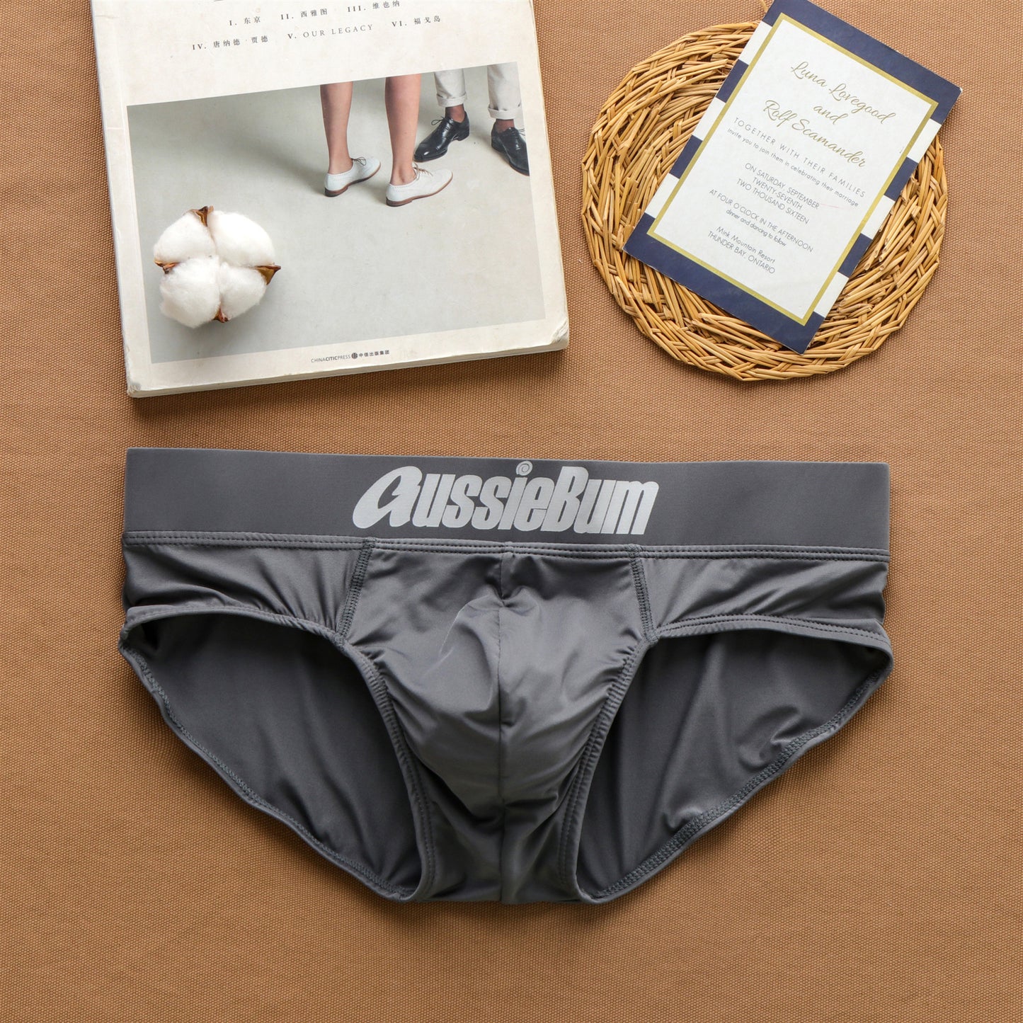 Men's briefs milk silk low waist elastic stereo comfort aussiebum