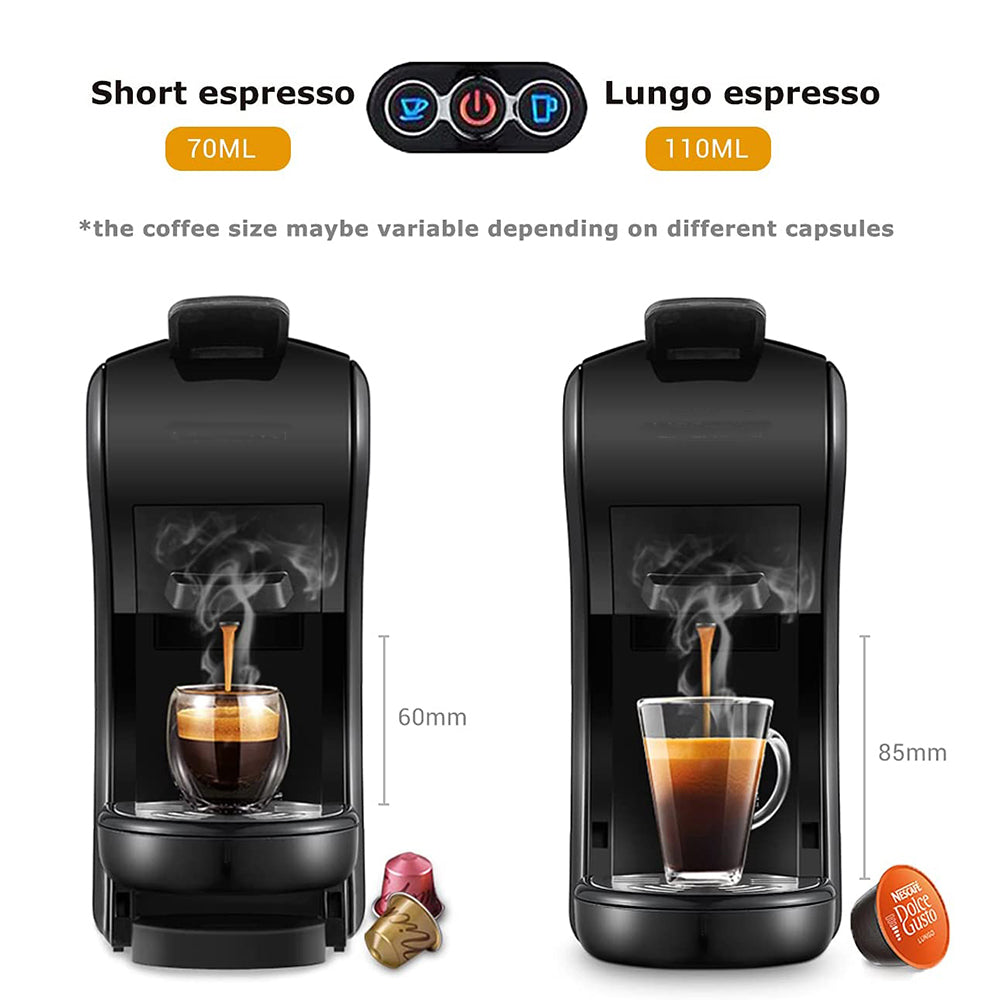 Espresso Capsule Coffee Machine Maker 1600W 19 Bar 3in1 Multiple Cafetera Pod Coffee Maker Dolce Milk&Nxpresso &Powder