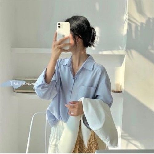 Shirts Women Office Lady Formal All-match Tunic Tops Harajuku Solid Simple Clothing Trendy Korean Daily Breathable College Sweet