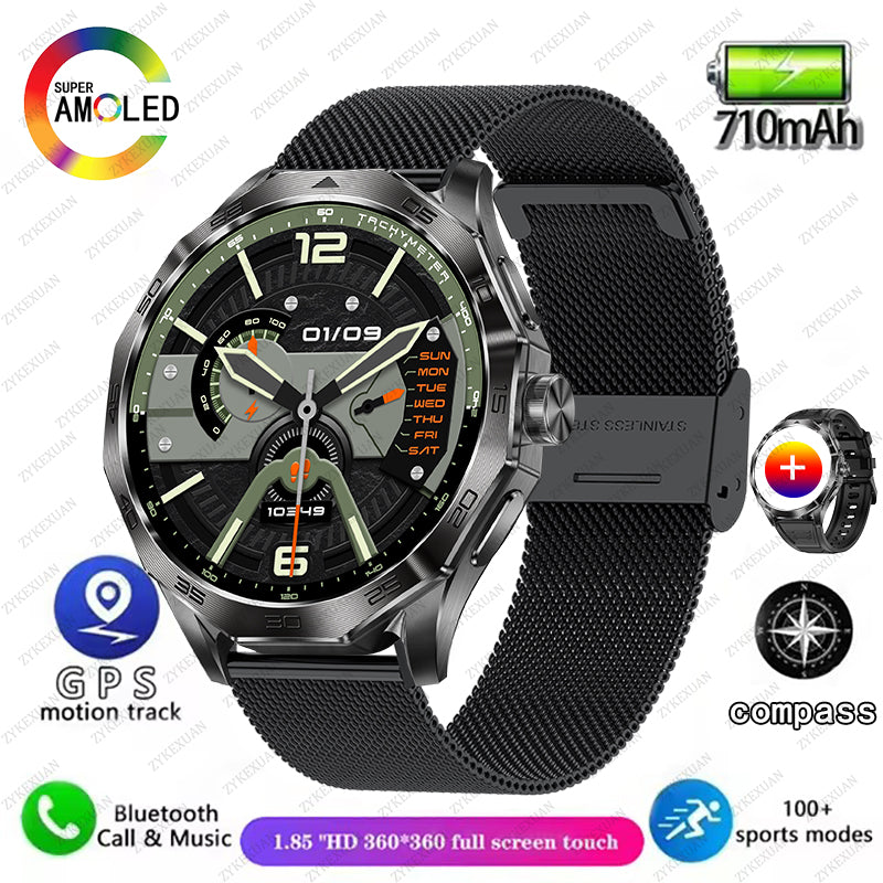 Outdoor Sport GPS Trajectory Smart Watch 1.85" HD Screen 710mAh Waterproof Watches Bluetooth Call Smartwatch Men For Android IOS