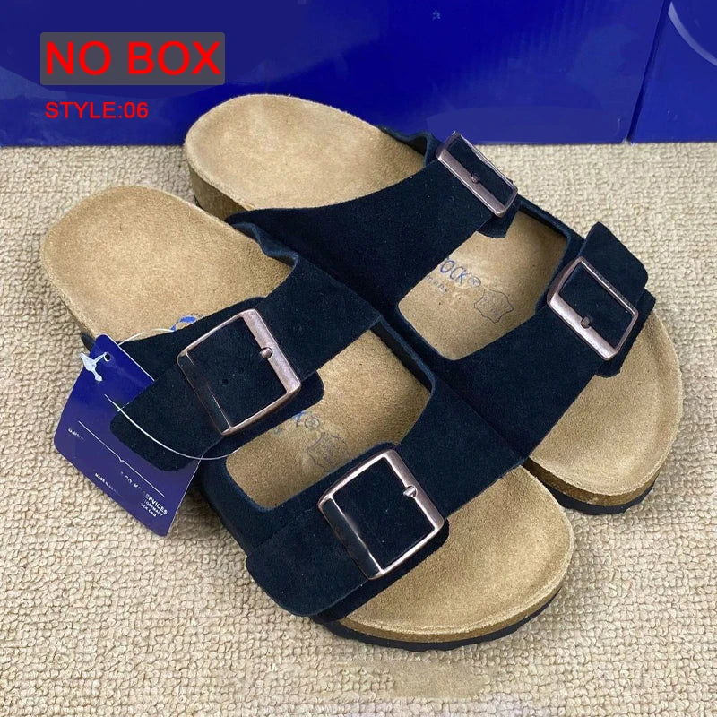 Spring Summer Soft Footbed Suede Birken Sandals Women And Men Fashion Wear outside Couples Wear Cork Slippers Retro Clogs Shoes