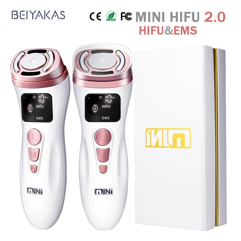 New mini HIFU ultrasonic machine EMS micro current facial beauty instrument firming skin care anti-wrinkle tool