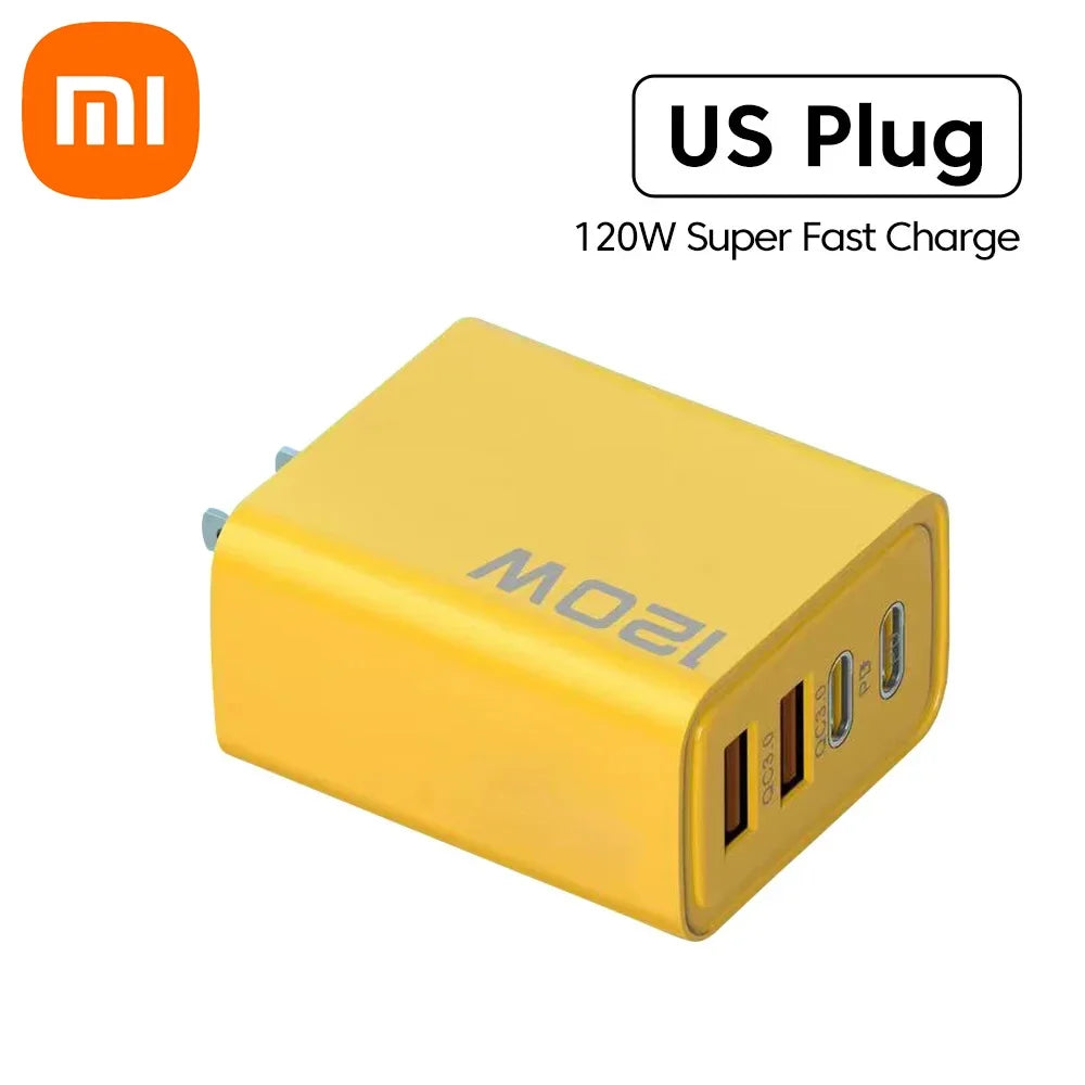 Xiaomi 10A 120W Ultra Fast Charger Cable Super Fast Charger 4Port USBC PD Quick Charging TypeC Charger For Xiaomi iPhone Samsung