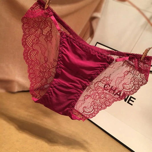 Sex Appeal Lace Women's Panties Comfort Traceless Ice Silk Student Underwear Female Seductive Triangle Europe and America