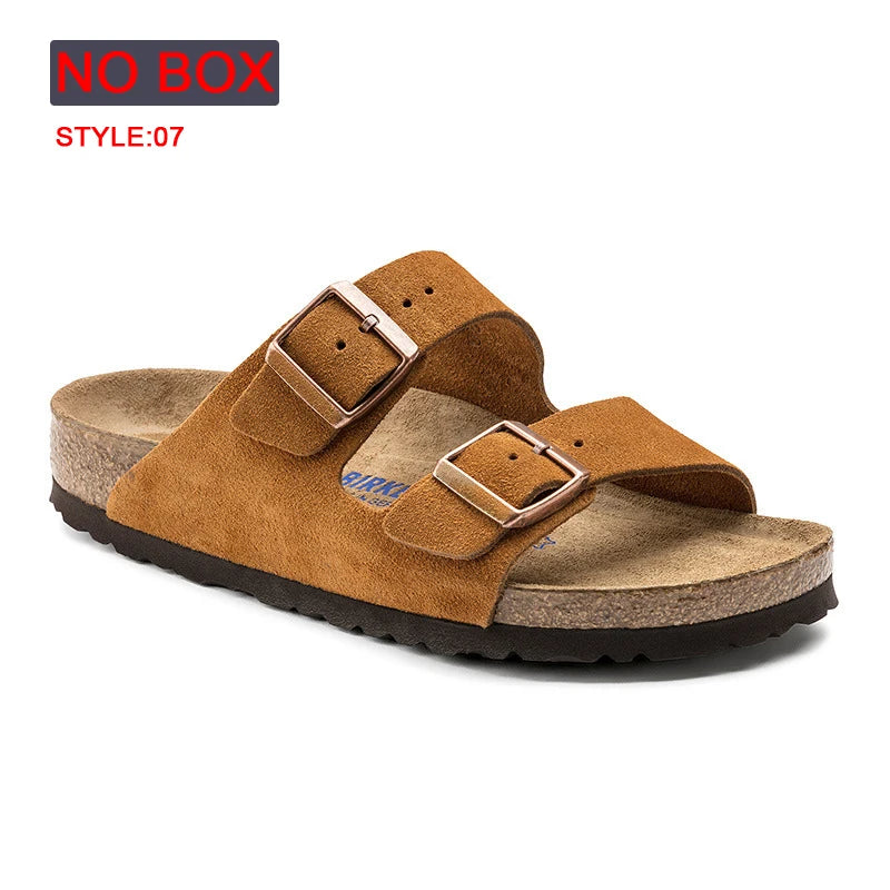 Spring Summer Soft Footbed Suede Birken Sandals Women And Men Fashion Wear outside Couples Wear Cork Slippers Retro Clogs Shoes