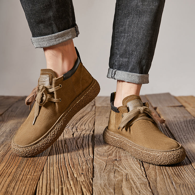 Men's Slip-on Fashion Trends Luxury Brand Suede Leather Comfortable Simple Oxford Shoes Walk Sneakers Daily Commute Casual Shoes