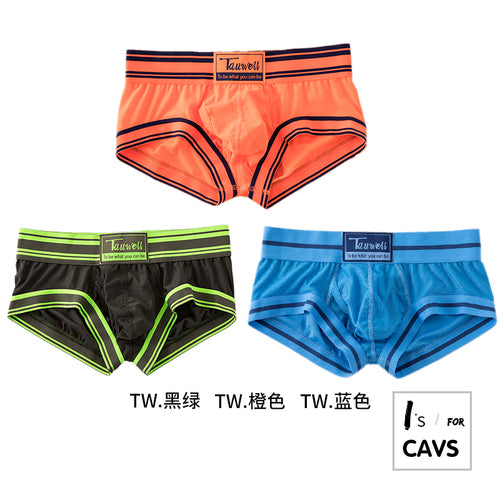 3pcs/lot men's underwear mens sexy mesh underwear boxer shorts head personality trend sports mesh boxers.