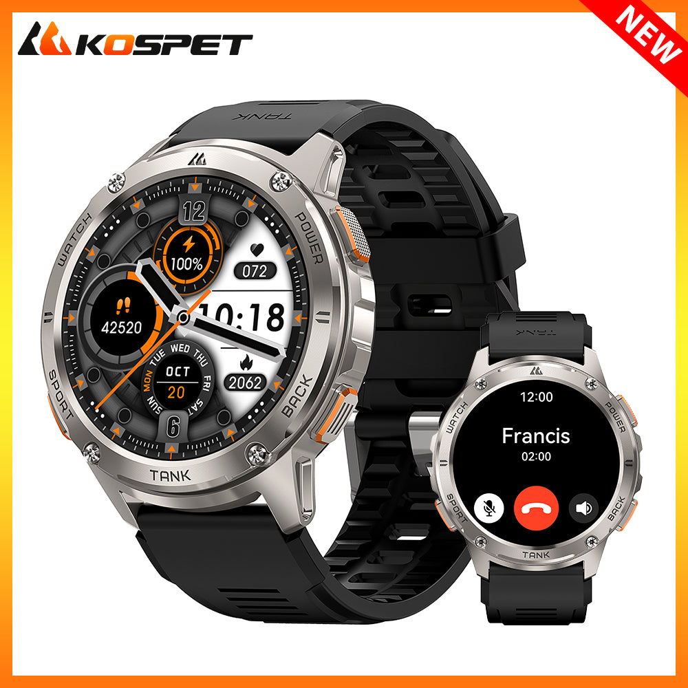 NEW KOSPET TANK T3 Smartwatch For Men Smart watches Women Rugged Military Digital Electronic Bluetooth Waterproof Watch