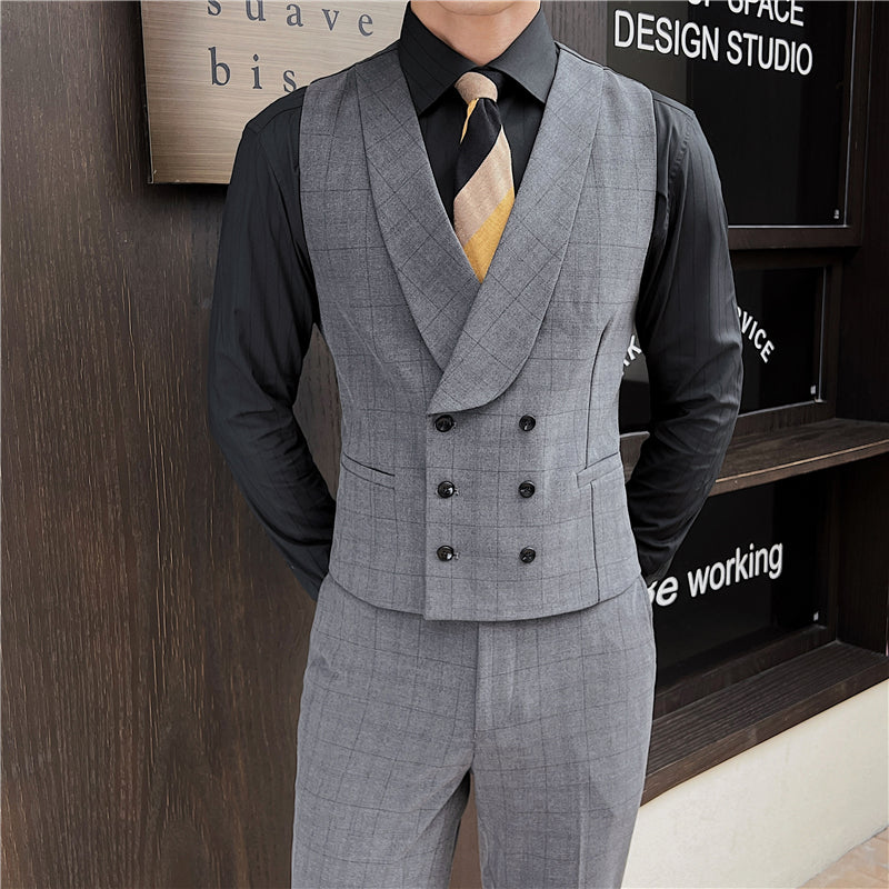 Double Breasted Plaid Suit | Men's Casual Vest | YourEAJ7