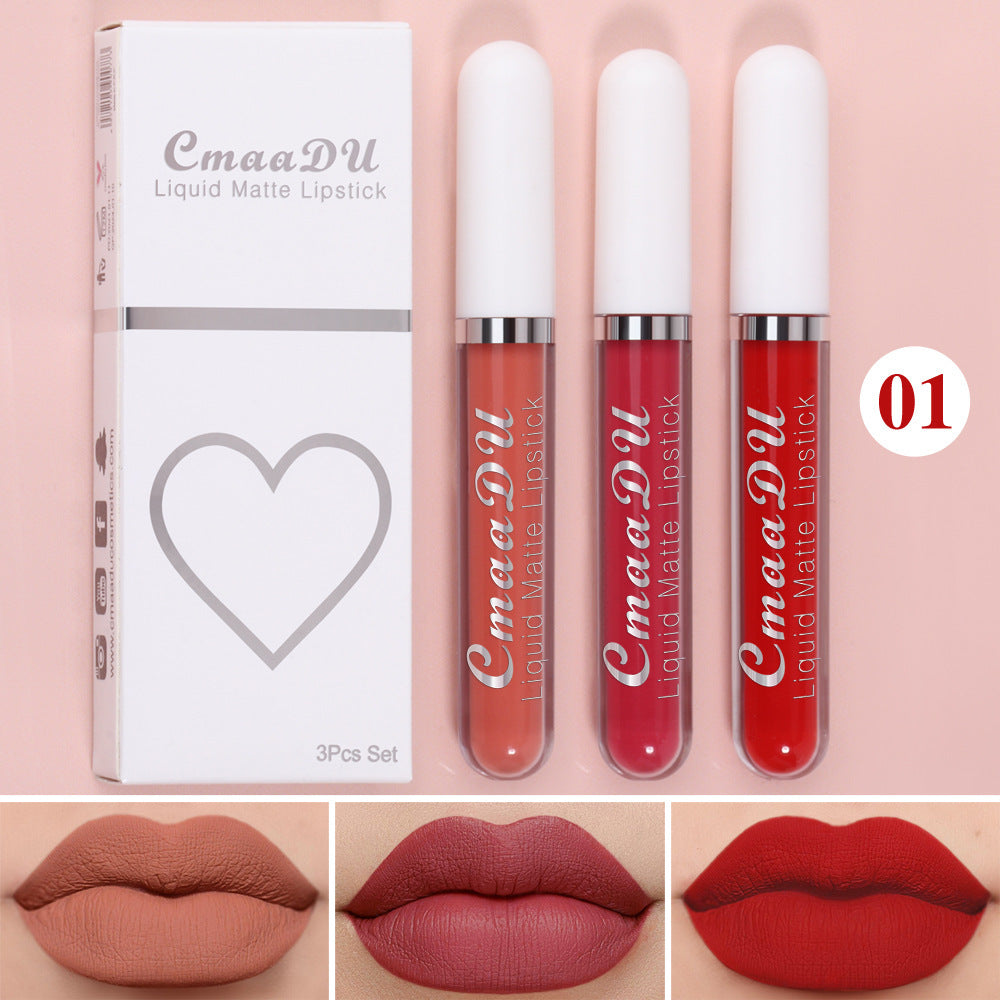 Sexy Long Lasting Velvet Matte Lip Gloss Liquid Lipstick Lip Makeup Women Beauty Red Nonstick Cup Waterproof Lip Gloss