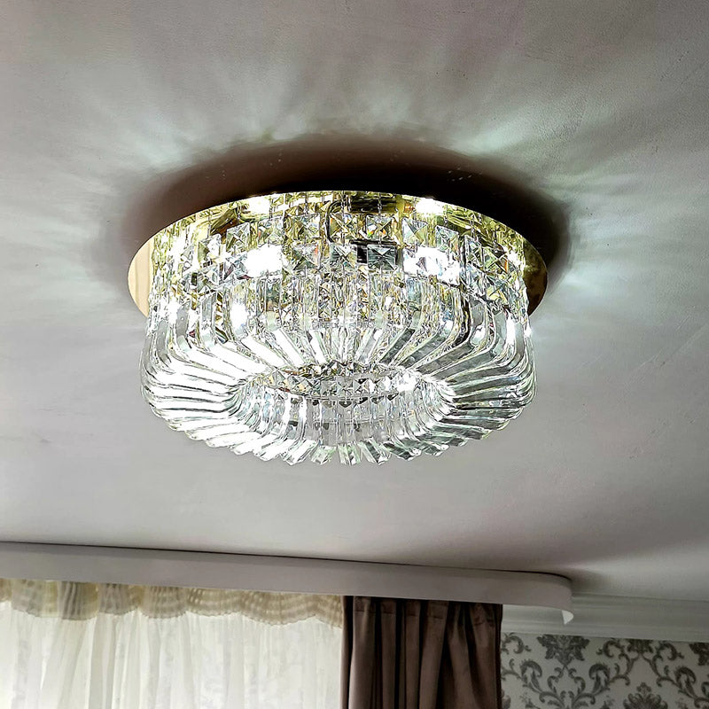 Luxury Modern Minimalist Crystal Glass Round Ceiling Chandelier For Home Living Room Bedroom Study Led Indoor Lighting Decor