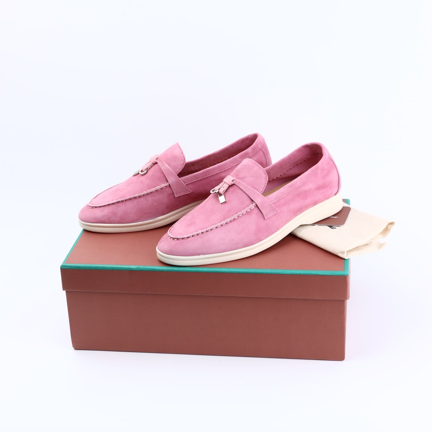 Summer Walk Women Loafers Moccasines Suede Shoes Spring Autumn Fashion CausaleLeather Metal Pendant Flat Shoes Lazy SlipOn Mules