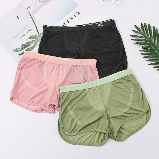 New Ice Silk Mesh Summer Home wear Men's Sports Fitness Boxers Shorts