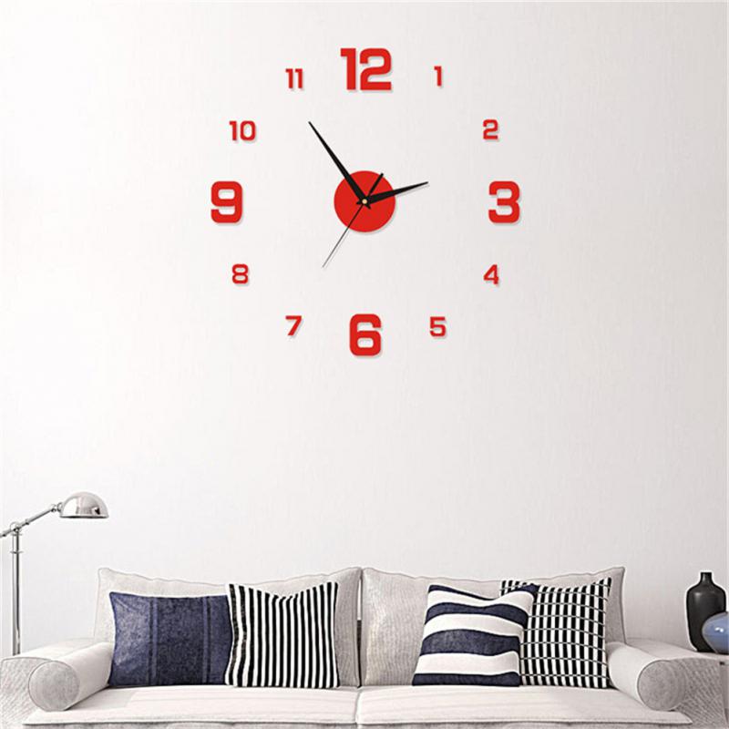 Clock Wall Stickers Laser Engraving Simple Installation Home Decor Luminous Digital Clock Mute Wall Clock Stickers Clock