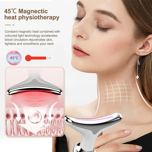 Facial Massager EMS Microcurrent Face Neck Lifting Massager Thin Double Chin Vibrator Skin Tighten Light Therapy Beauty Device