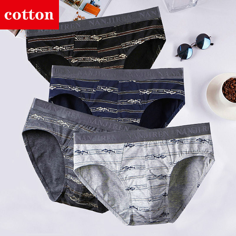 4Pcs/Lot Men's Briefs Sexy Underwear Men Cotton Underpants Comfortable Print Panties Male Lingerie Breathable Cuecas