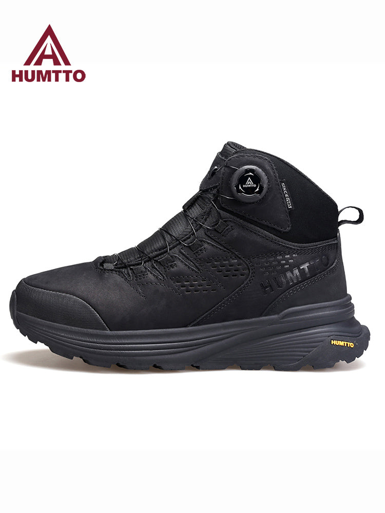 HUMTTO Cow Leather Hiking boots Men waterproof hunting shoesTactical Desert Combat snow Boots Male casual mountian Sneakers