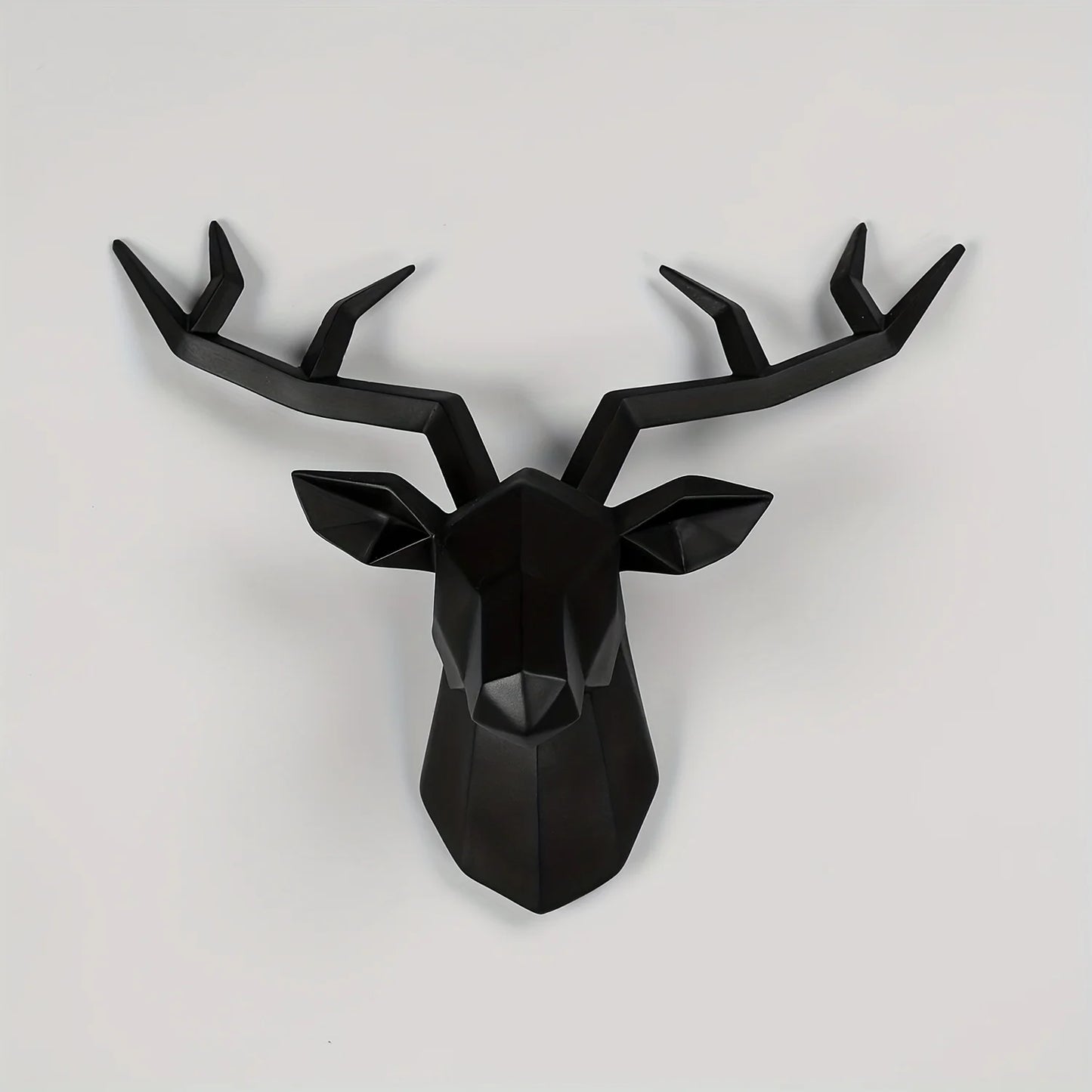 Deer Head Sculpture Animal Statue Figurines Wall Hanging Creative Elk Art Antlers Statuette for Office Decoration Wall Mount