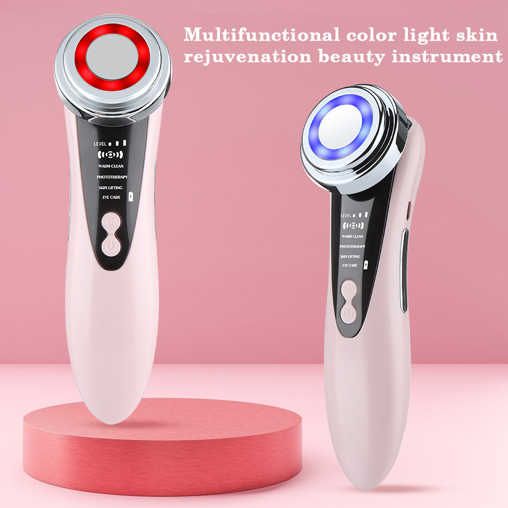 EMS Facial Massager LED Light therapy Sonic Ion Vibration Skin Tightening Face Lifting Anti Wrinkle Beauty Device Skin Care Tool