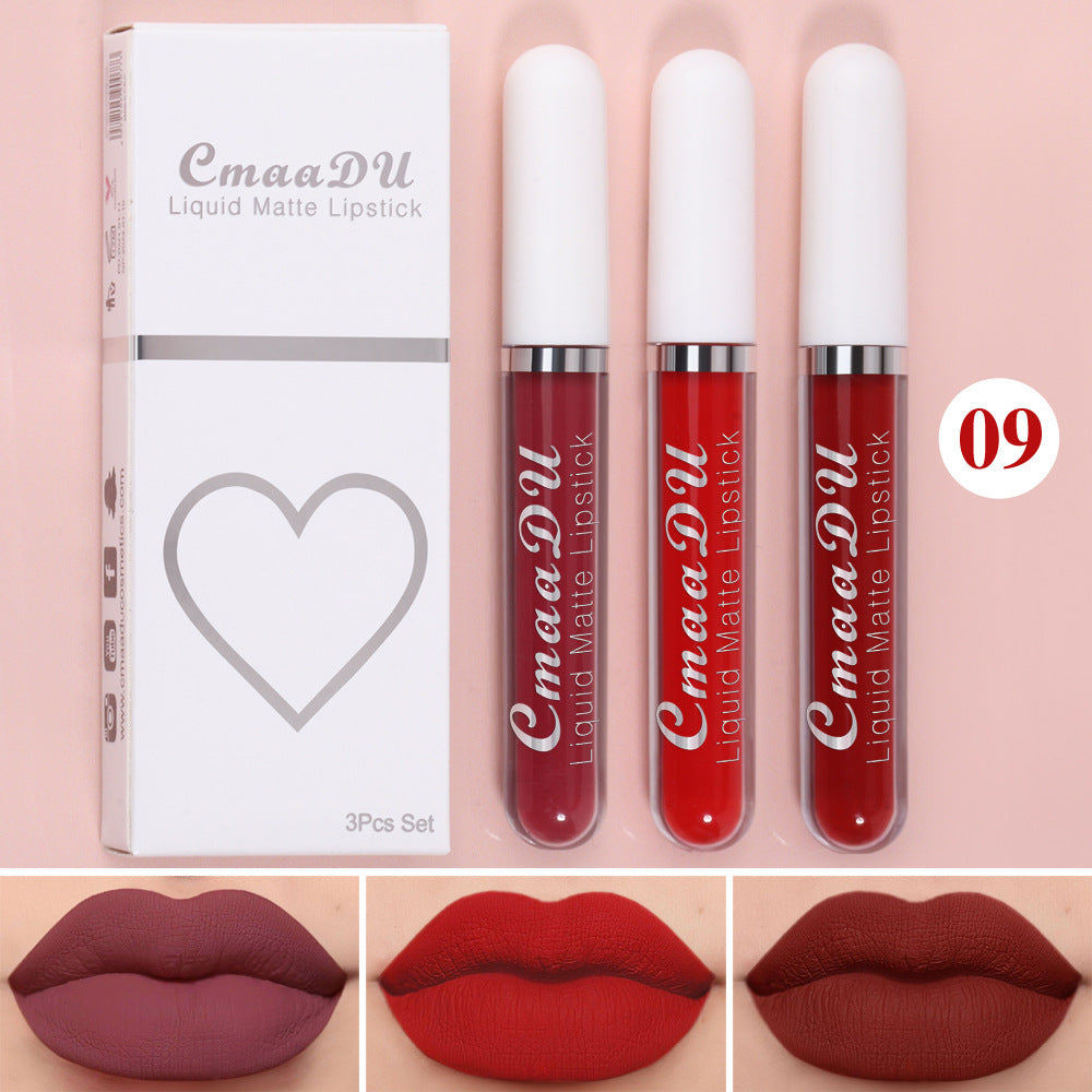 Sexy Long Lasting Velvet Matte Lip Gloss Liquid Lipstick Lip Makeup Women Beauty Red Nonstick Cup Waterproof Lip Gloss