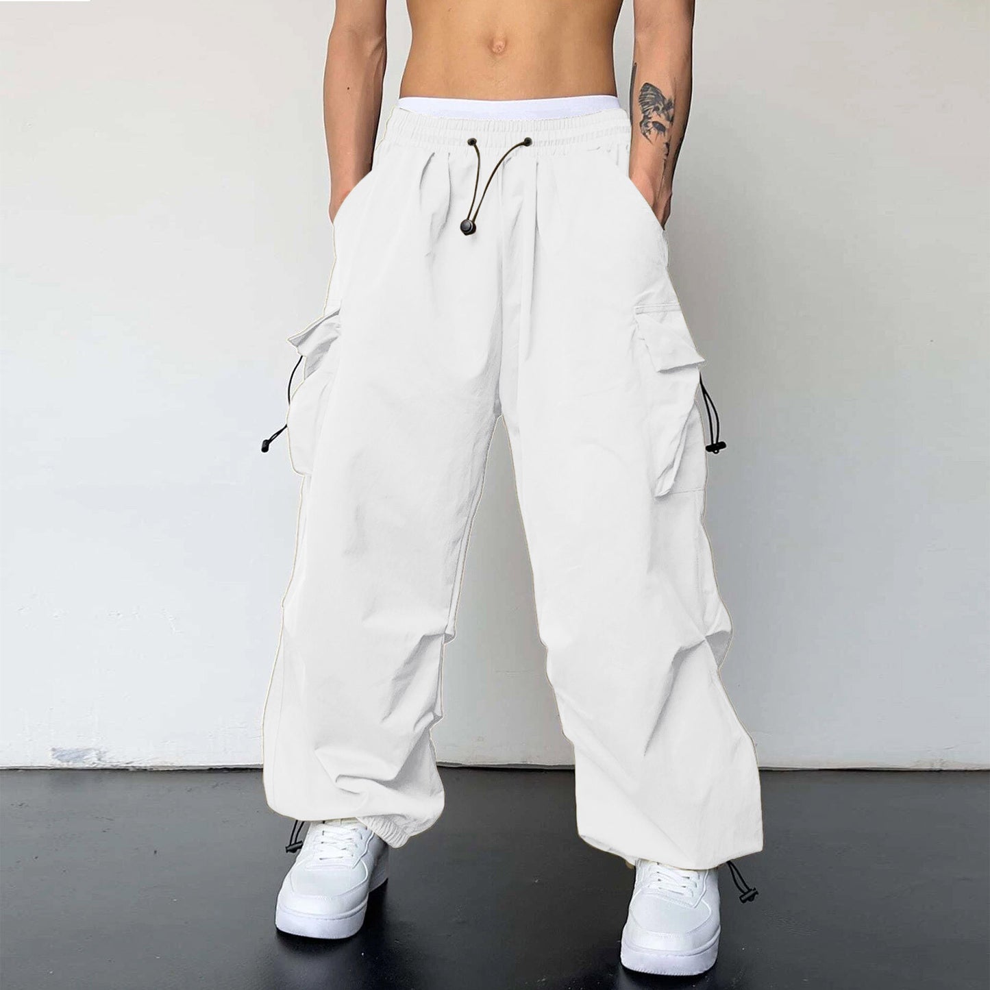 Y2K Streetwear Cargo Pants Men Casual Vintage Baggy Wide Leg Straight Trousers Jogger Big Pockets Oversize Overalls Sweatpants