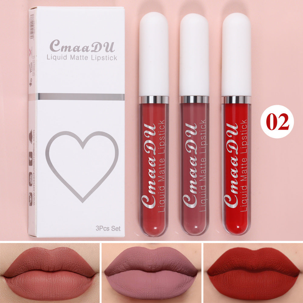 Sexy Long Lasting Velvet Matte Lip Gloss Liquid Lipstick Lip Makeup Women Beauty Red Nonstick Cup Waterproof Lip Gloss