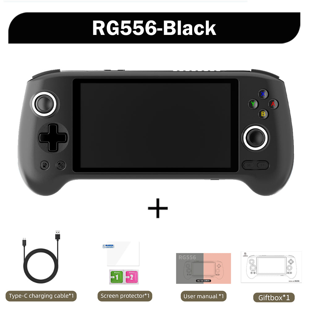 ANBERNIC RG556 Retro Handheld Game Console Android 13 System 5.48 inch AMOLED Screen T820 Video Player Built-in Hall Trigger Fan