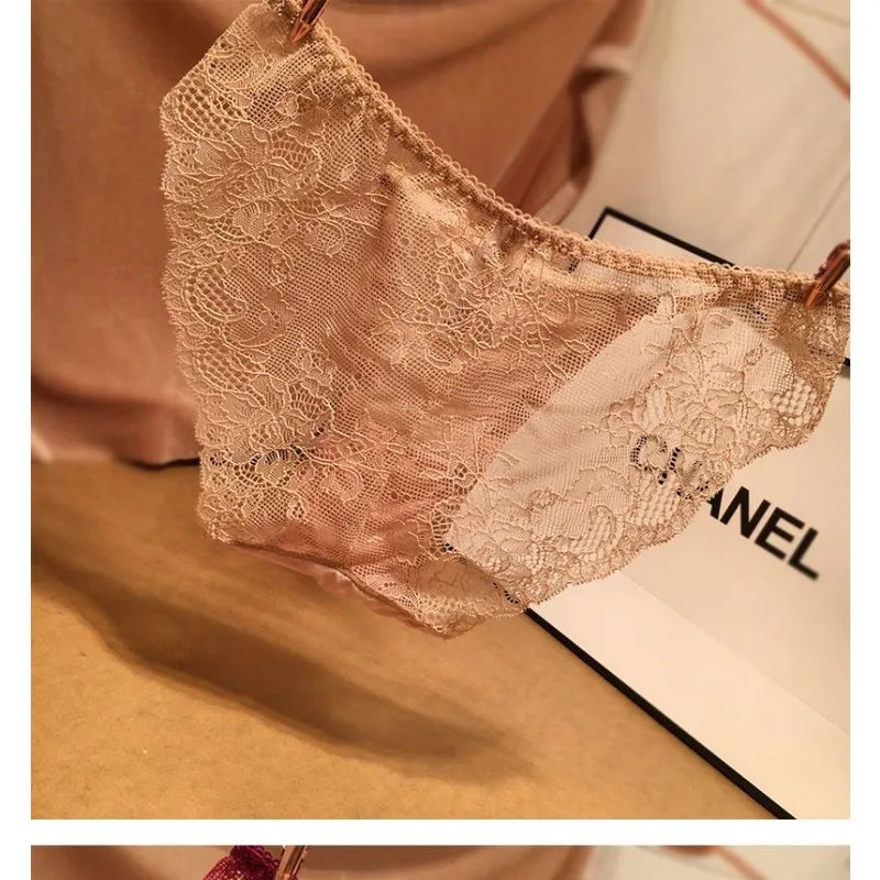 Sex Appeal Lace Women's Panties Comfort Traceless Ice Silk Student Underwear Female Seductive Triangle Europe and America