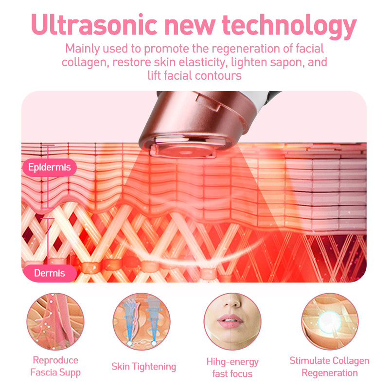 New mini HIFU ultrasonic machine EMS micro current facial beauty instrument firming skin care anti-wrinkle tool