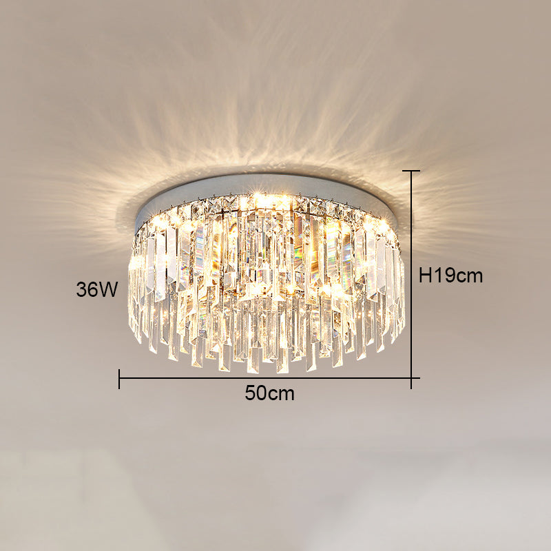 Round Light Luxury Crystal Ceiling Lamp Modern Minimalist Living Room Decoration Bedroom Whole House Indoor Lighting For Home