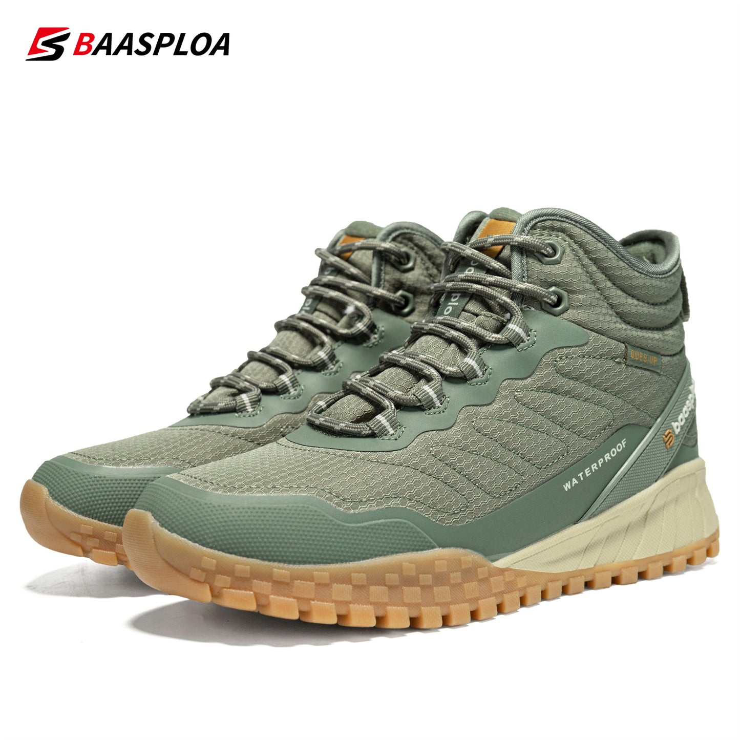 Baasploa Winter Women Sneakers Plush Warm Snow Boots Non-Slip Waterproof Shoes Women Outdoor Boots Walking Shoes